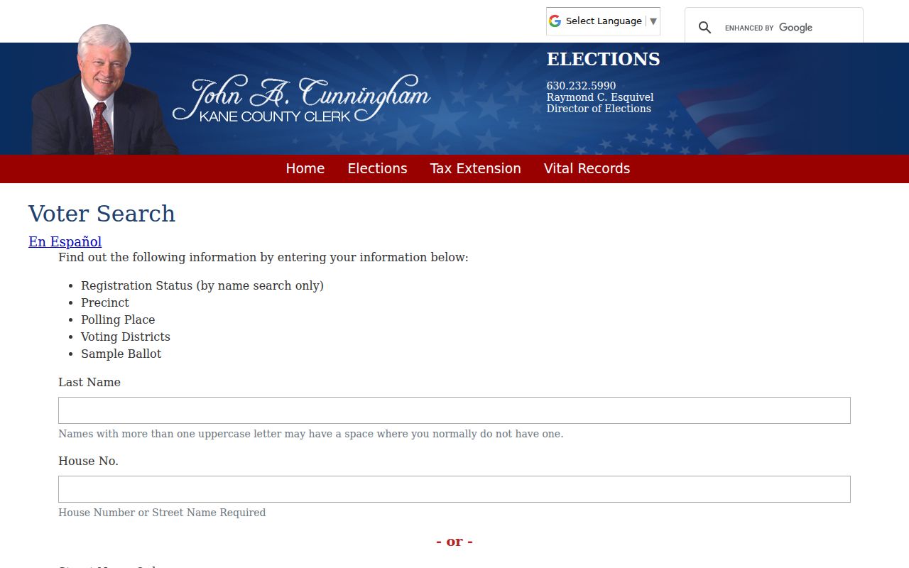 South Elgin neighbors and Kane County voter search limits