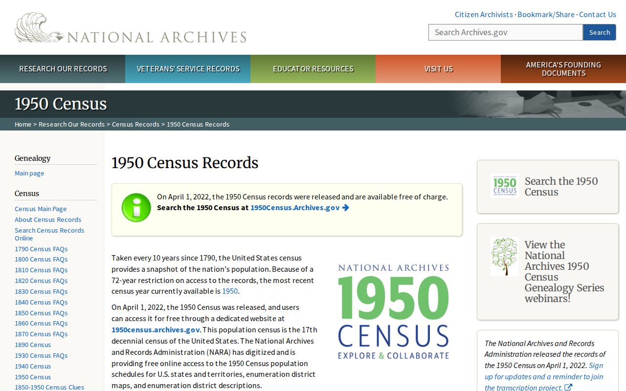 South Elgin previous residents search in the National Archives 1950 census