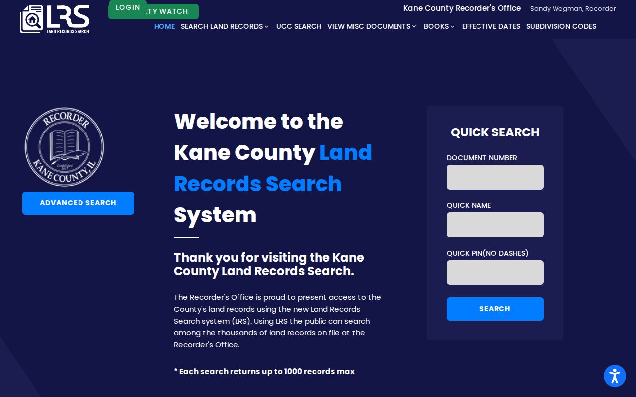 South Elgin street directory advanced Kane deed search