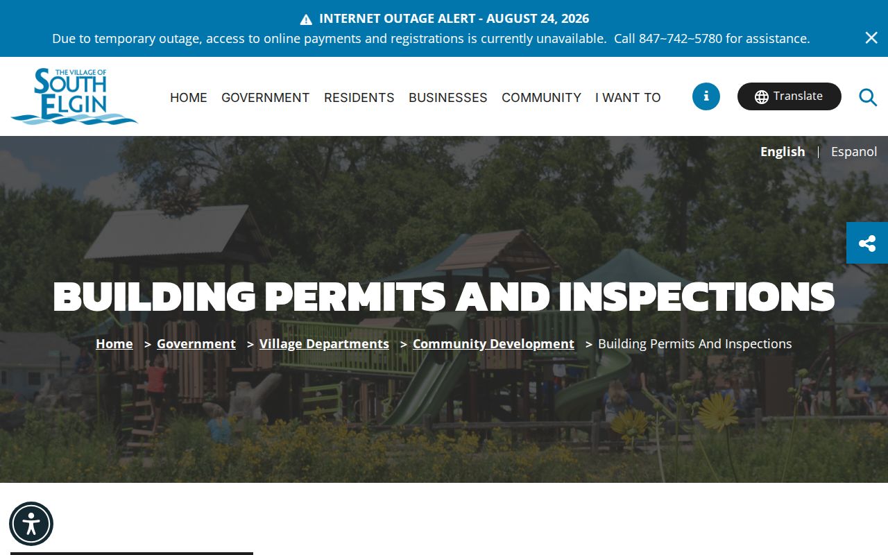 South Elgin street directory building permit access