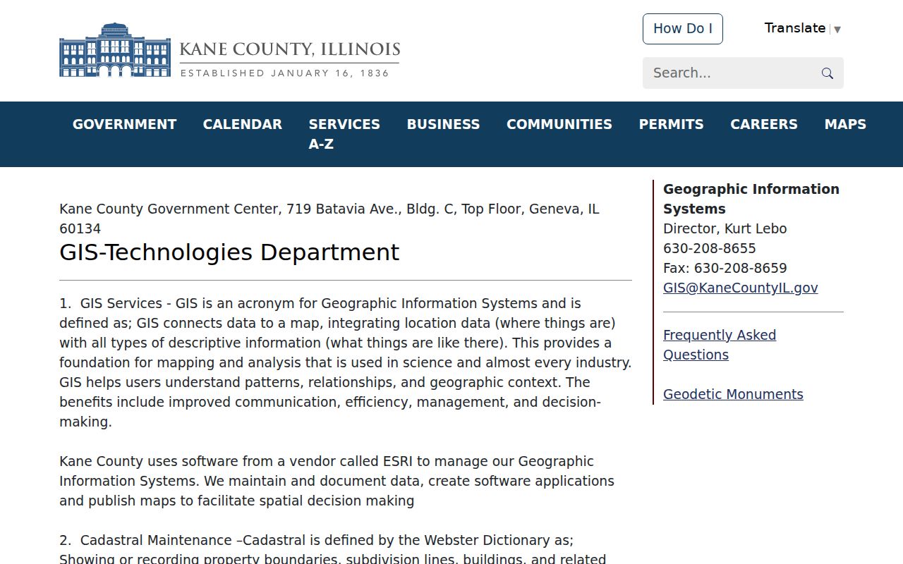 South Elgin street directory Kane County GIS resources