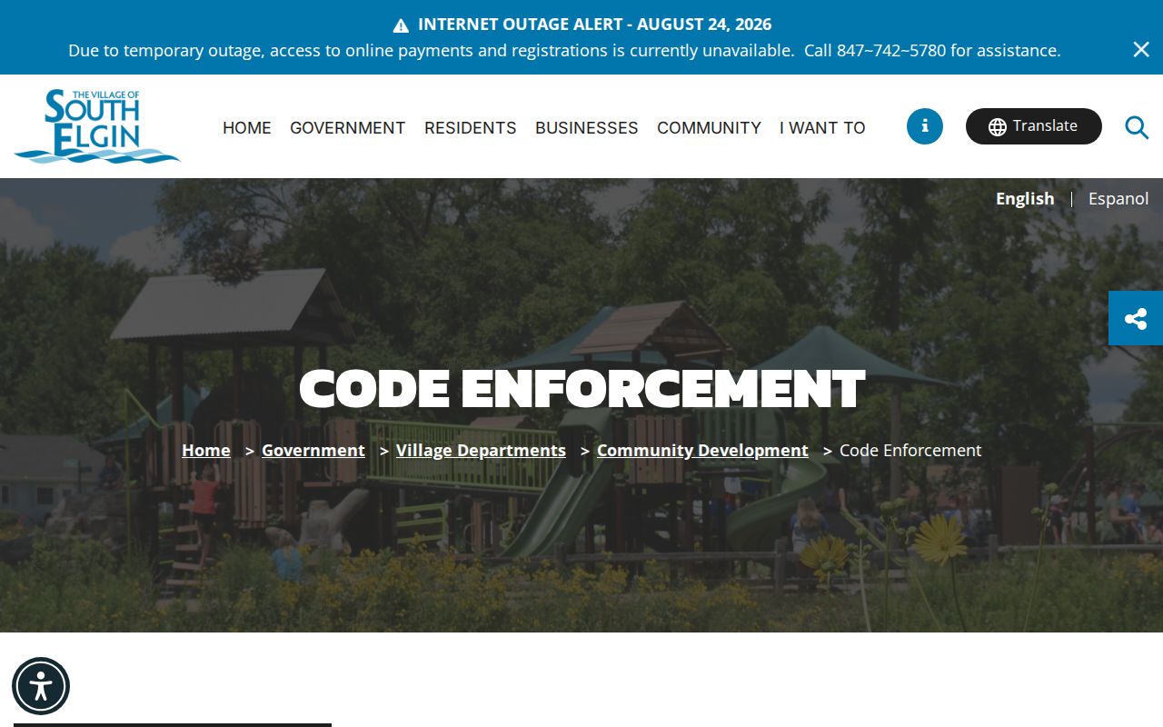South Elgin street directory code enforcement records